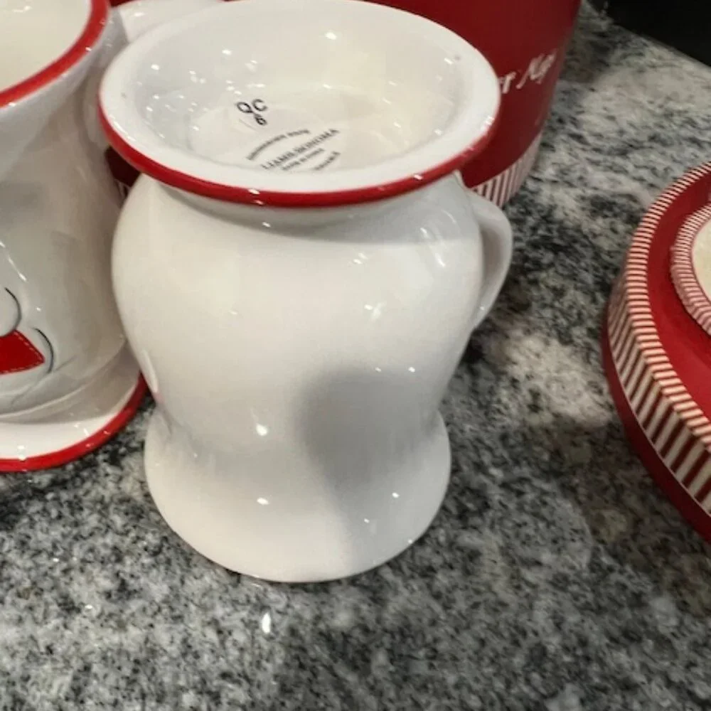 4 Williams Sonoma Snowman Chef Mugs, retired holiday pattern snowman chefs & box